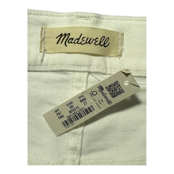 NEW Madewell Women’s Size 4 (27) Kick Out Crop Jeans In Pure White NWT - Picture 4 of 10